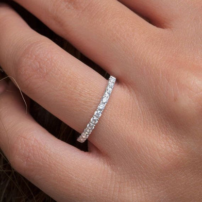 1/2ct Natural Diamond Wedding Ring Womens Stackable Eternity Band 14k Yellow Gold