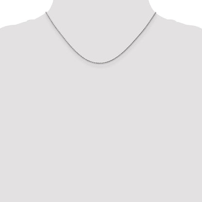 14K White Gold 16 inch Carded .95mm Cable Rope with Spring Ring Clasp Chain Necklace