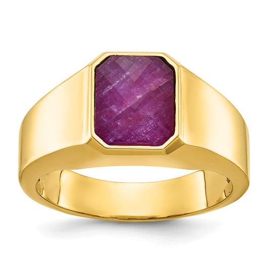 14k Yellow Gold Men's Gemstone Ring Mounting