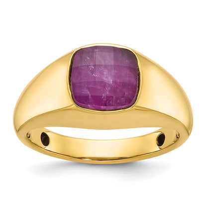 14k Yellow Gold Men's Gemstone Ring Mounting