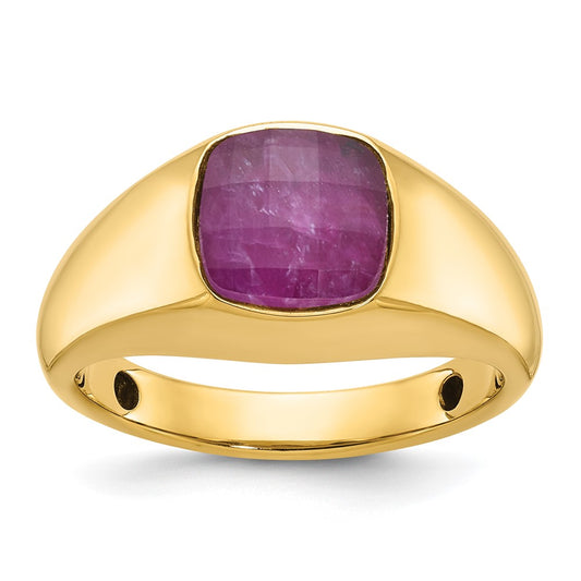 14k Yellow Gold Men's Gemstone Ring Mounting