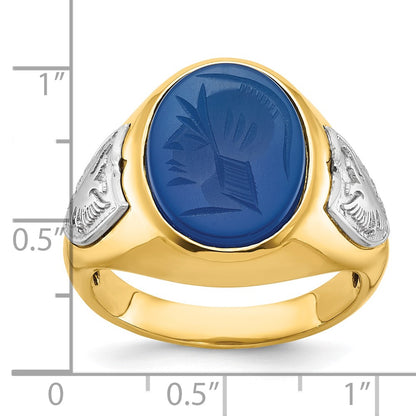 14k Two-tone Gold Men's Gemstone Ring Mounting