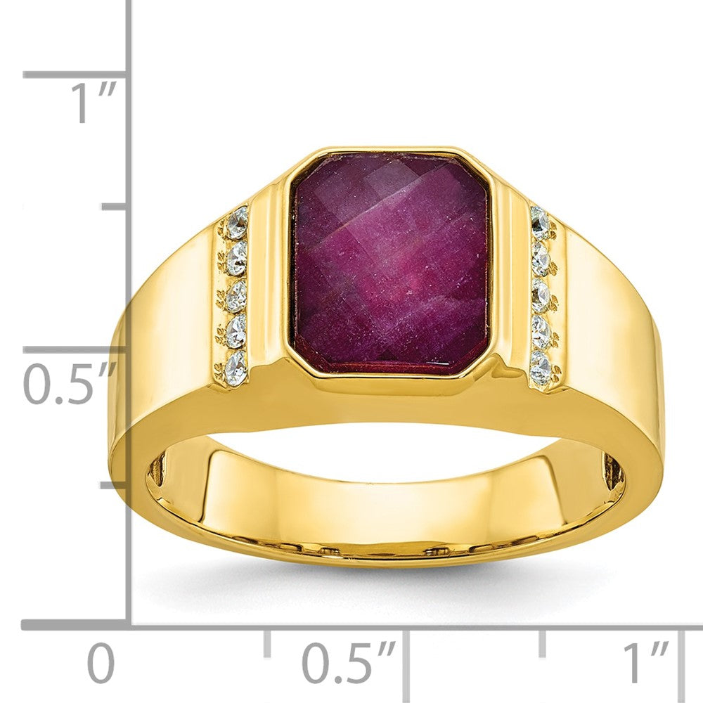 14k Yellow Gold Men's Gemstone and Diamond Ring Mounting