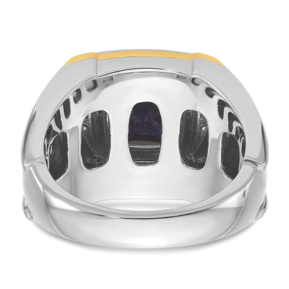 14k Two-tone Gold Men's Gemstone and Diamond Ring Mounting