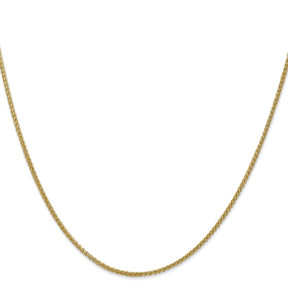 14K Yellow Gold 18 inch 1.55mm Semi-Solid Wheat with Lobster Clasp Chain Necklace