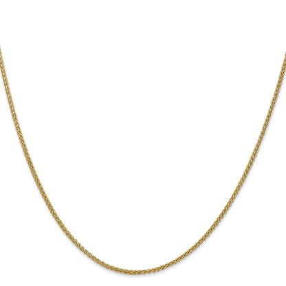 14K Yellow Gold 18 inch 1.55mm Semi-Solid Wheat with Lobster Clasp Chain Necklace