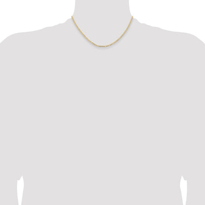 14K Yellow Gold 16 inch 2.85mm Semi-Solid Curb with Lobster Clasp Chain Necklace