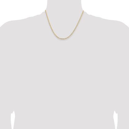 14K Yellow Gold 18 inch 2.85mm Semi-Solid Curb with Lobster Clasp Chain Necklace