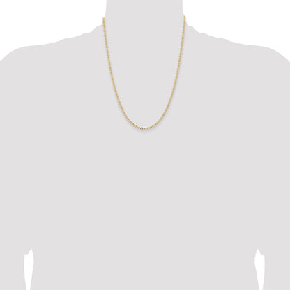 14K Yellow Gold 22 inch 2.85mm Semi-Solid Curb with Lobster Clasp Chain Necklace