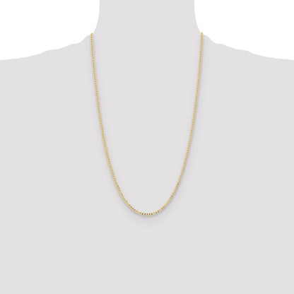 14K Yellow Gold 2.85mm Semi-Solid Curb Chain Necklace