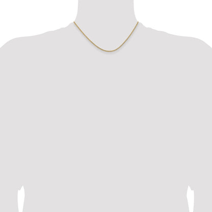 14K Yellow Gold 16 inch 1.85mm Semi-Solid Curb with Lobster Clasp Chain Necklace