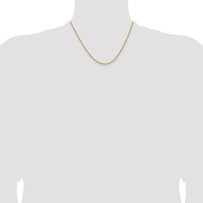 14K Yellow Gold 18 inch 1.85mm Semi-Solid Curb with Lobster Clasp Chain Necklace