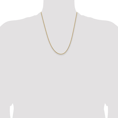 14K Yellow Gold 22 inch 1.85mm Semi-Solid Curb with Lobster Clasp Chain Necklace