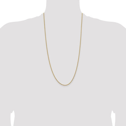 14K Yellow Gold 28 inch 1.85mm Semi-Solid Curb with Lobster Clasp Chain Necklace