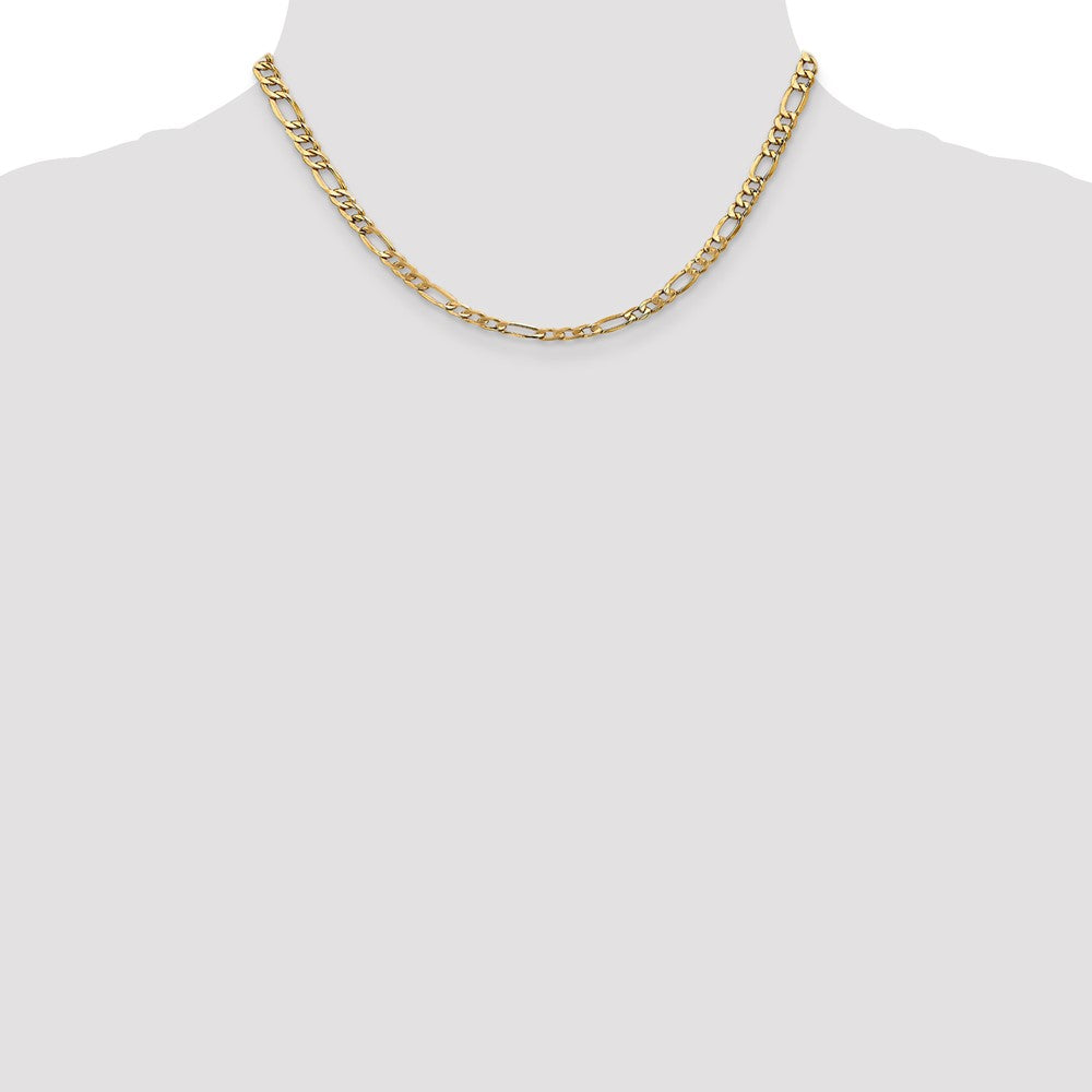 14K Yellow Gold 16 inch 5.75mm Semi-Solid Figaro with Lobster Clasp Chain Necklace