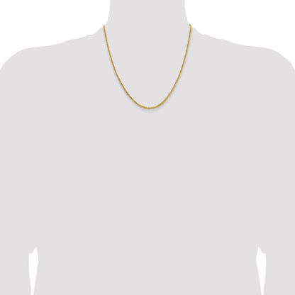 14K Yellow Gold 20 inch 2mm Byzantine with Lobster Clasp Chain Necklace