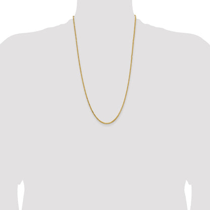14K Yellow Gold 26 inch 2mm Byzantine with Lobster Clasp Chain Necklace