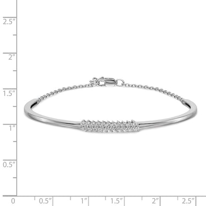 14k White Gold Natural Diamond Bangle Bracelet
