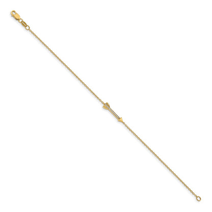 14k Yellow Gold Natural Diamond Arrow Bracelet