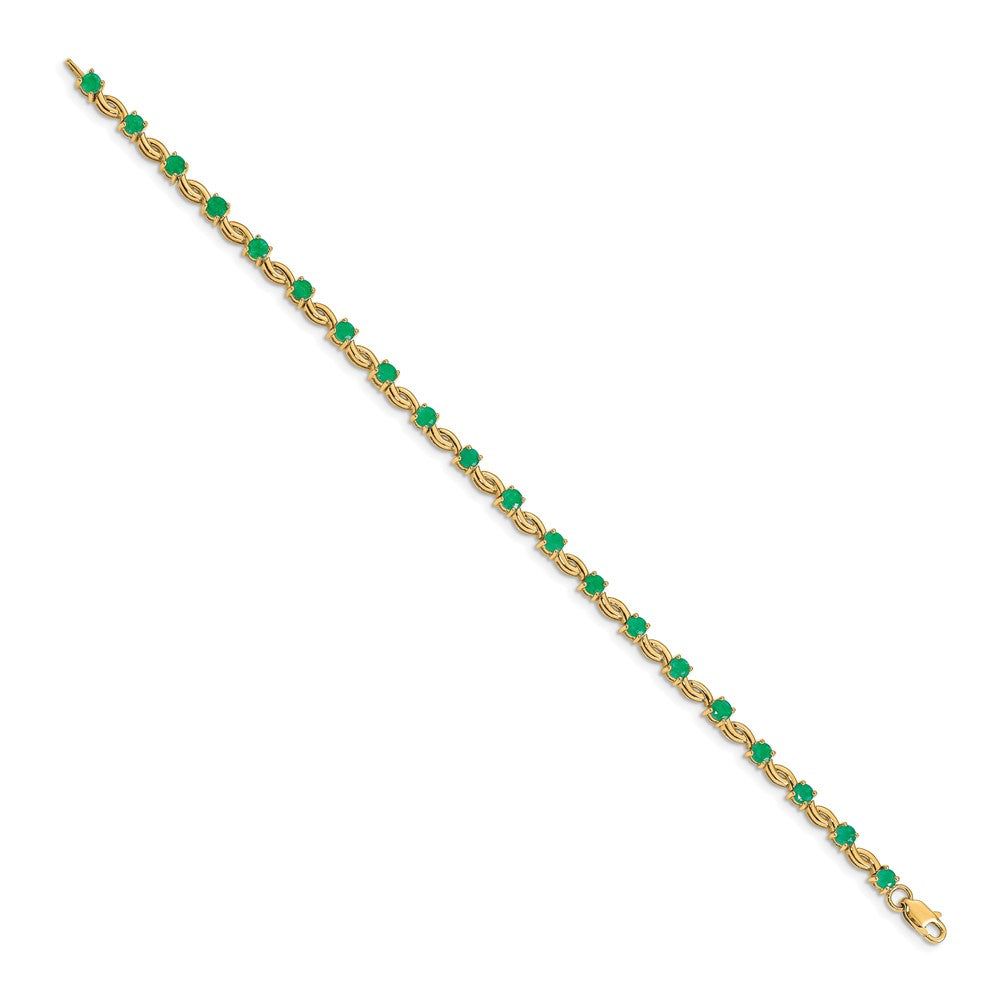 14k Yellow Gold Emerald Bracelet