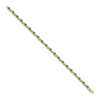 14k Yellow Gold Emerald Bracelet