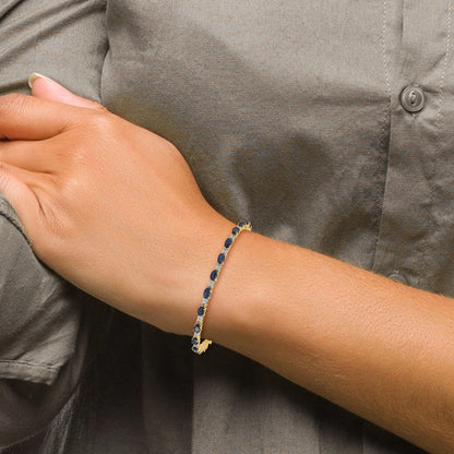 14k Yellow Gold Natural Diamond and Sapphire Bracelet