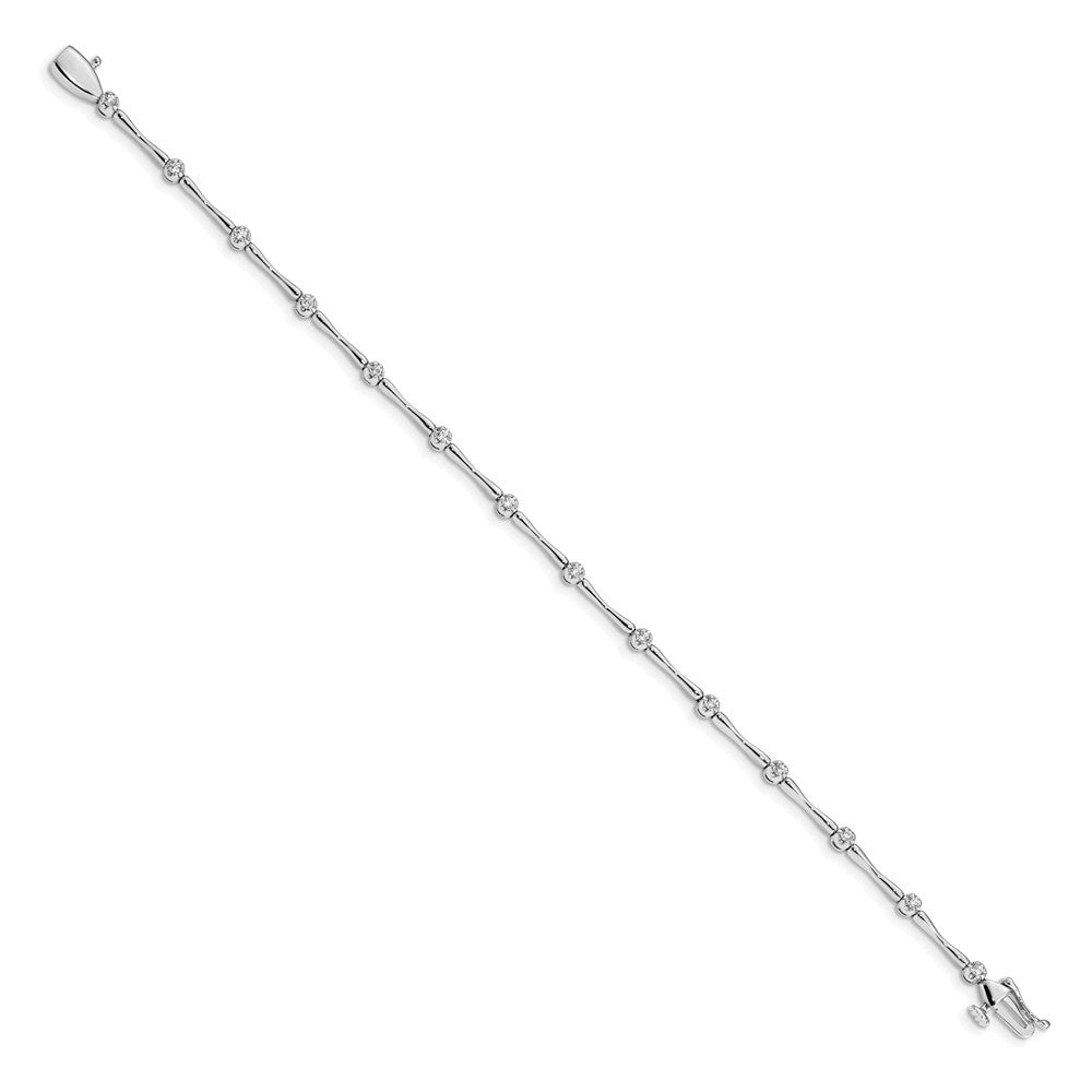 14k White Gold Natural Diamond Bracelet
