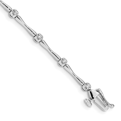 14k White Gold Natural Diamond Bracelet