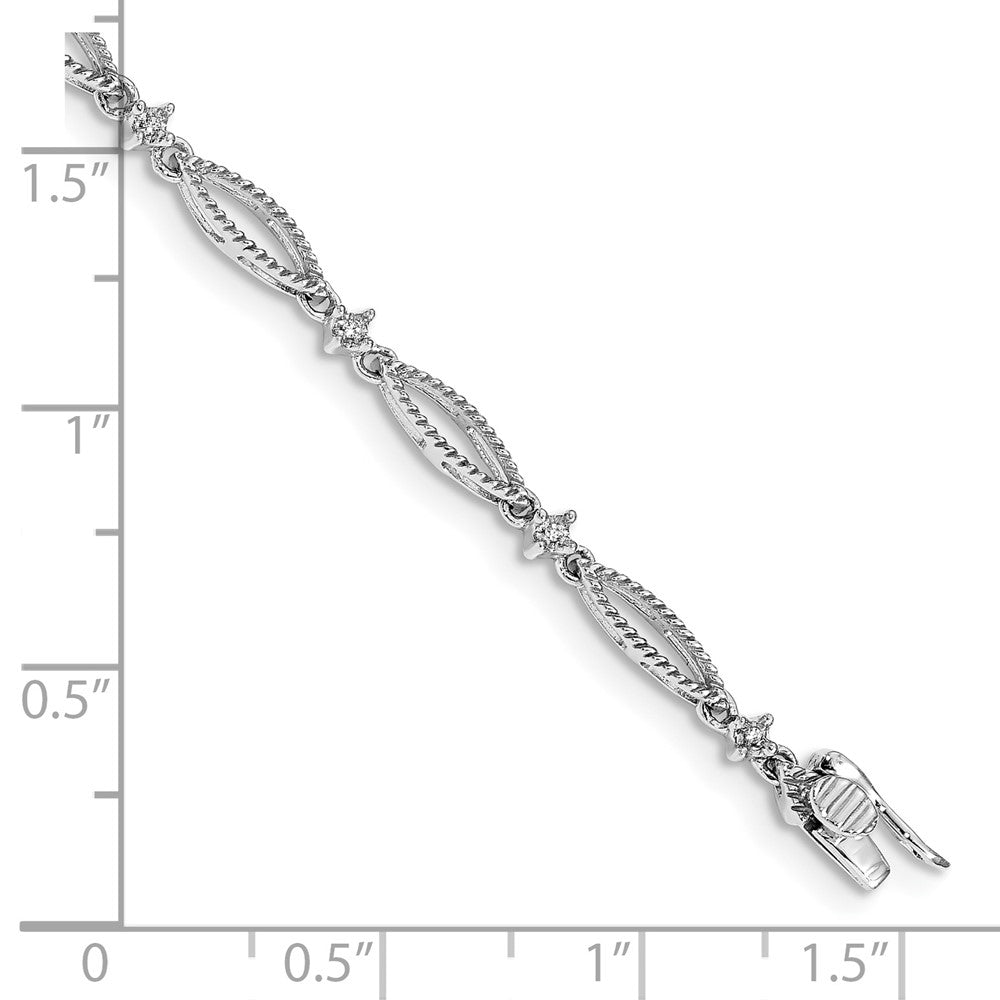 14k White Gold Natural Diamond Bracelet