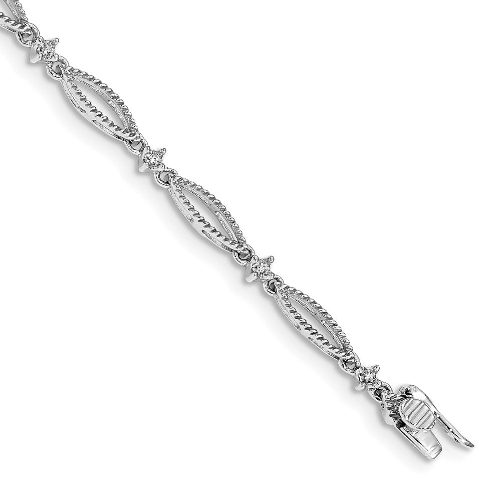 14k White Gold Natural Diamond Bracelet