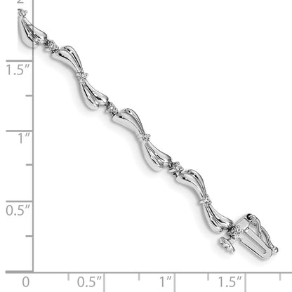 14k White Gold Natural Diamond Bracelet