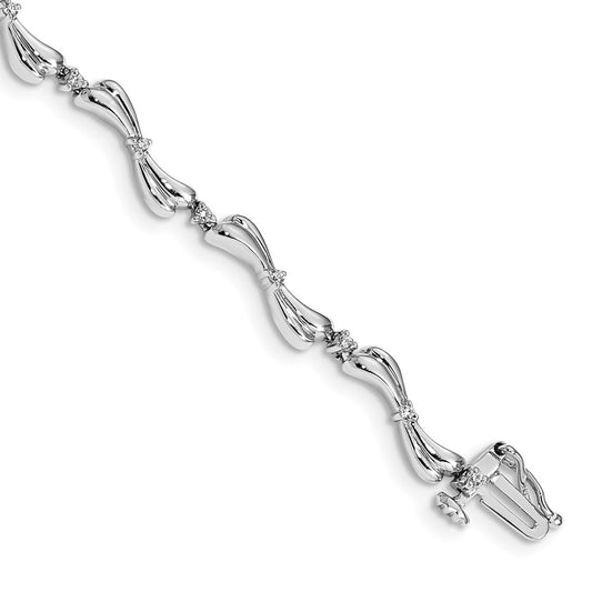 14k White Gold Natural Diamond Bracelet