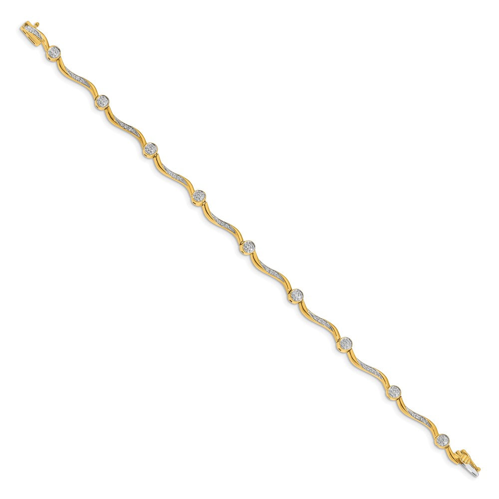 14k Yellow Gold Natural Diamond Bracelet