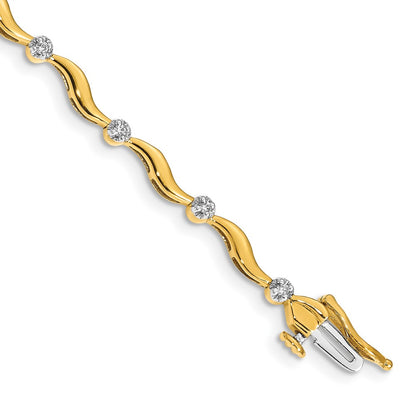 14k Yellow Gold Natural Diamond Bracelet