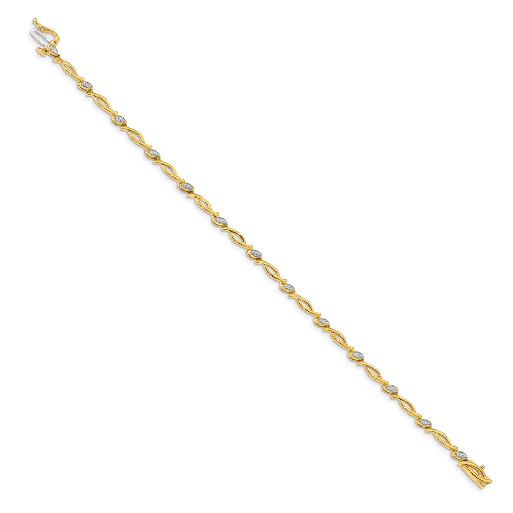 14k Yellow Gold Natural Diamond Bracelet