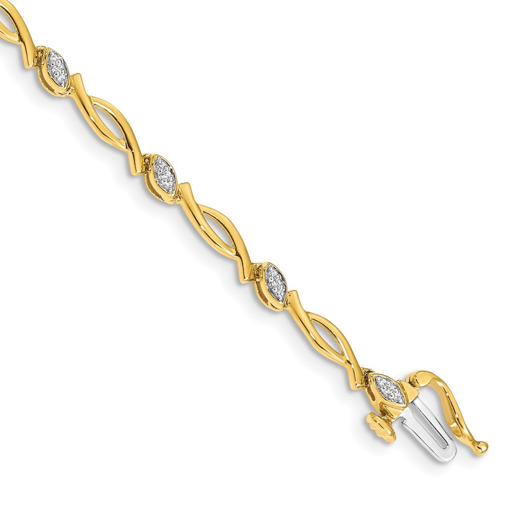 14k Yellow Gold Natural Diamond Bracelet