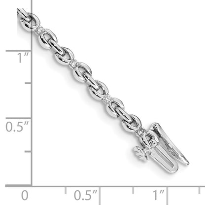 14k White Gold Natural Diamond Bracelet