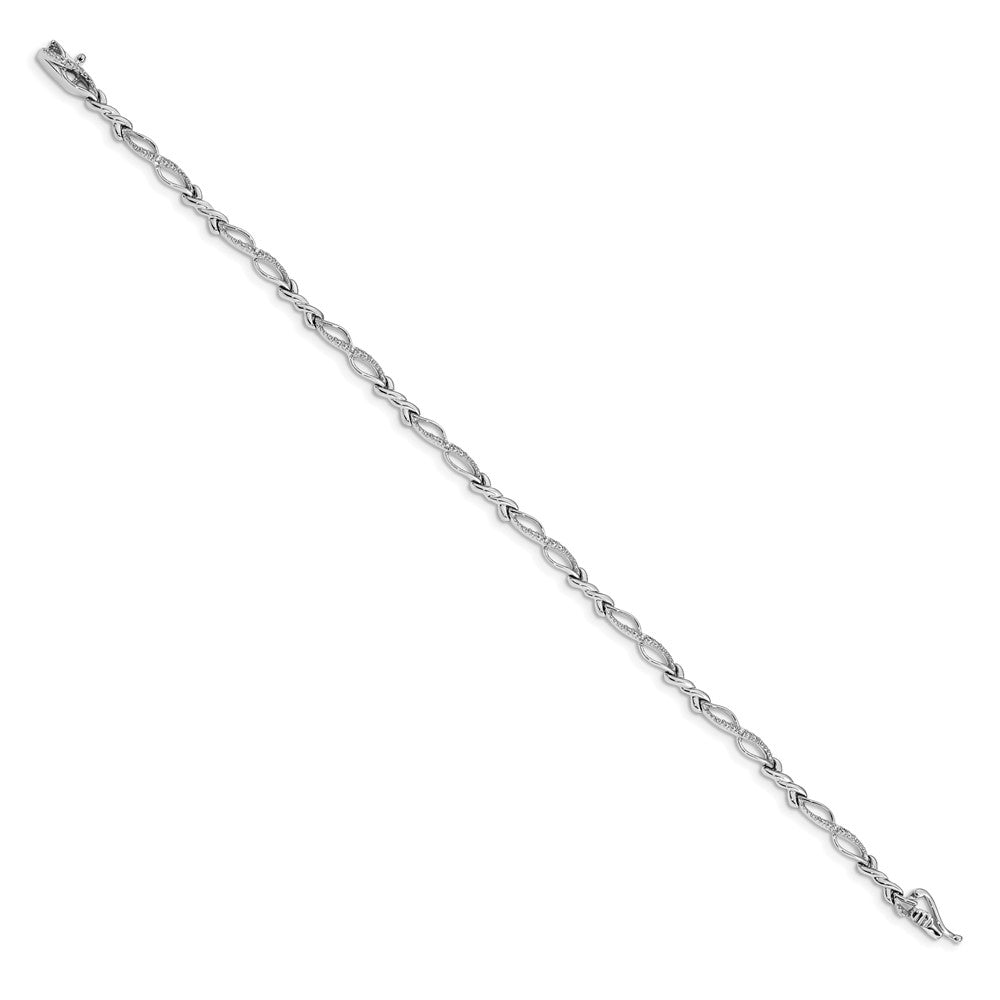 14k White Gold Natural Diamond Bracelet