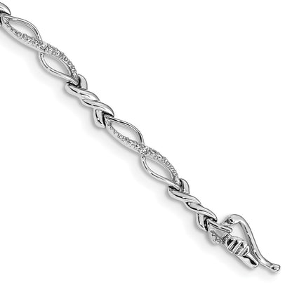 14k White Gold Natural Diamond Bracelet