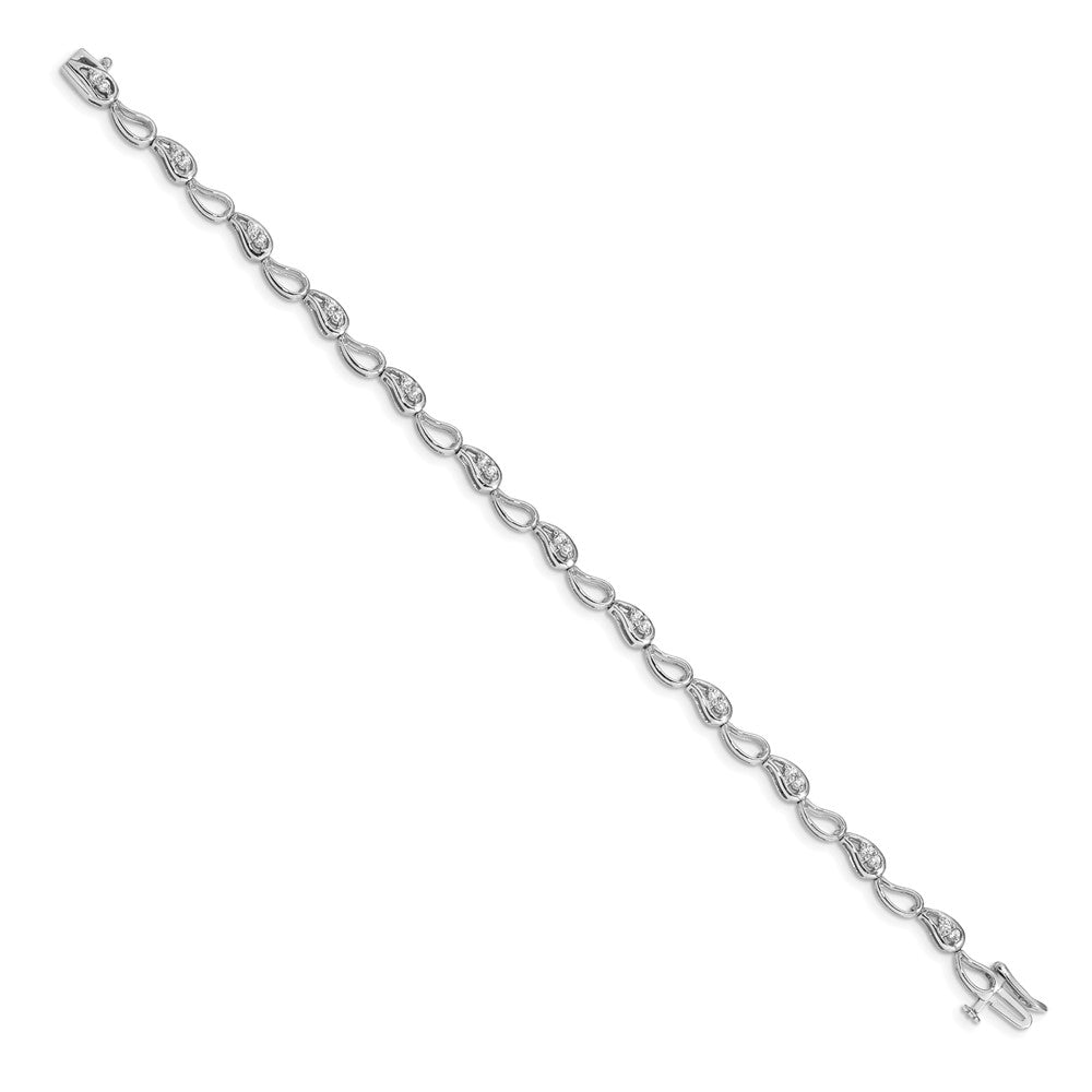 14k White Gold Natural Diamond Bracelet