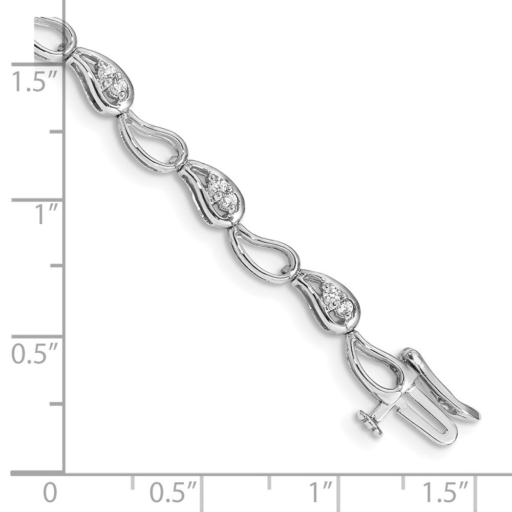 14k White Gold Natural Diamond Bracelet