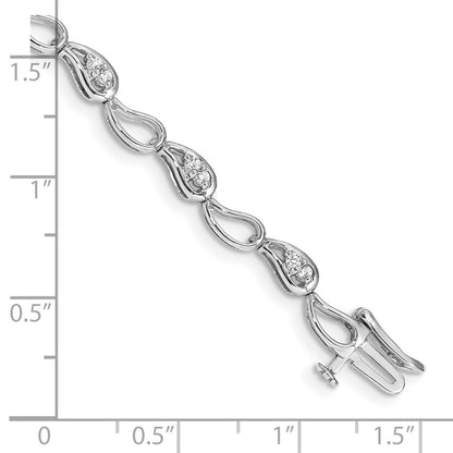 14k White Gold Natural Diamond Bracelet