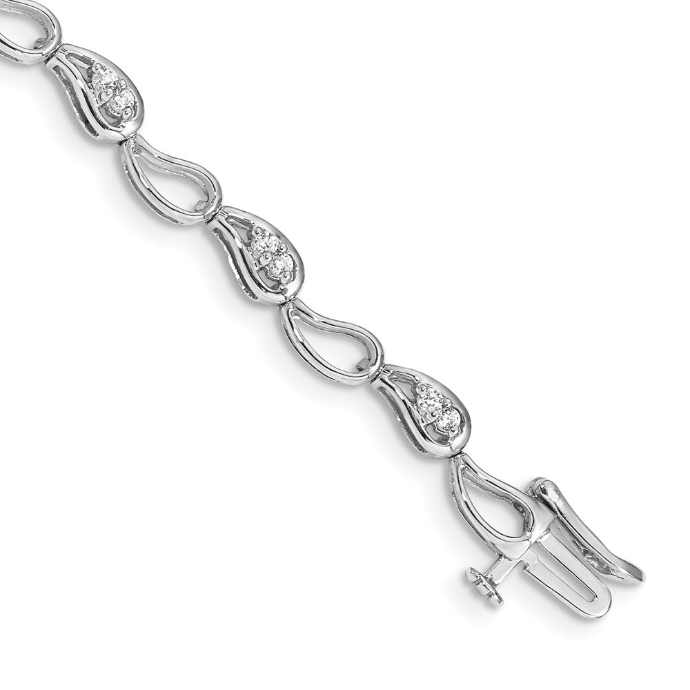 14k White Gold Natural Diamond Bracelet