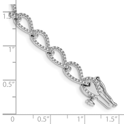 14k White Gold Natural Diamond Bracelet