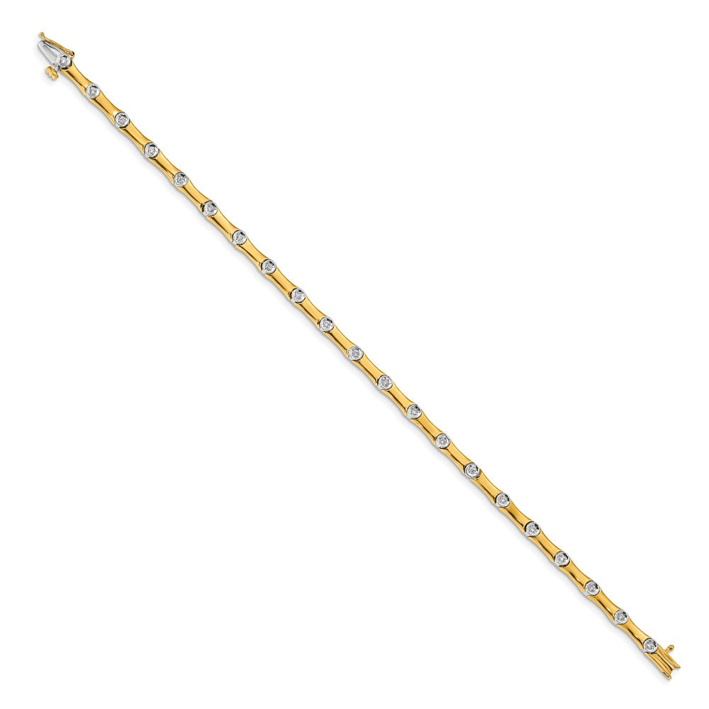 14k Two-tone Natural Diamond Bracelet
