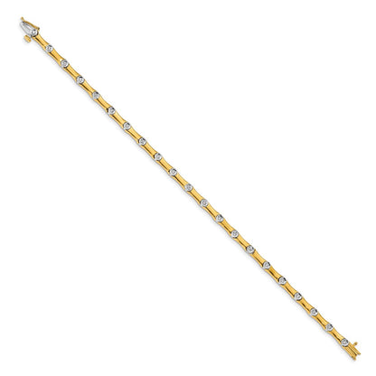 14k Two-tone Natural Diamond Bracelet