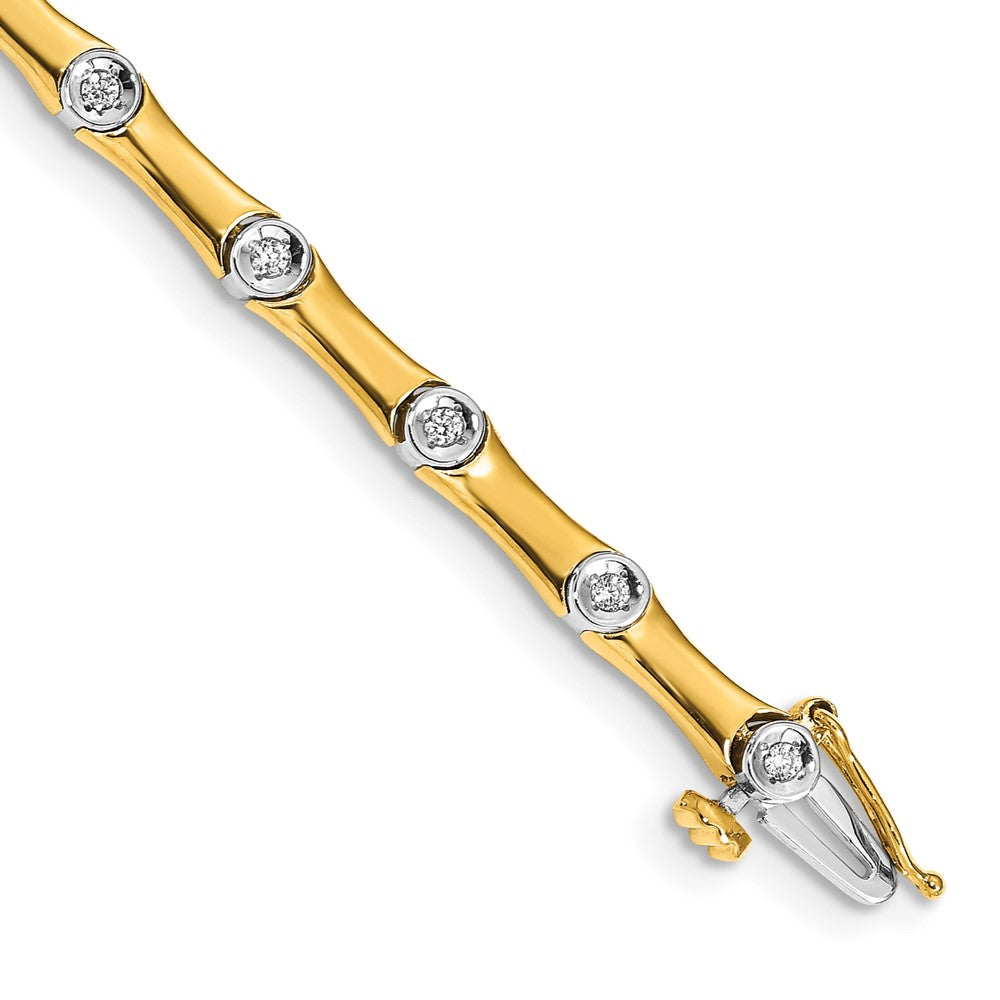14k Two-tone Natural Diamond Bracelet