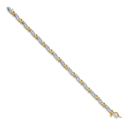 14k Two-Tone 1ct. Baguette Natural Diamond Bracelet