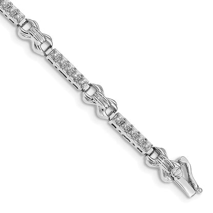 14k White Gold Natural Diamond Fancy Bracelet