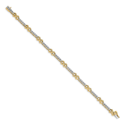14k Two-tone Natural Diamond Bracelet